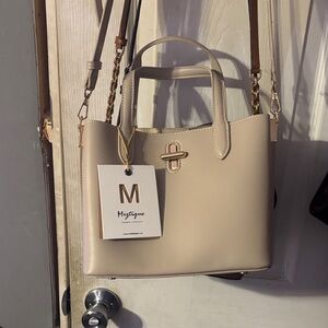 Mystique Boutique Tan Tote Bag